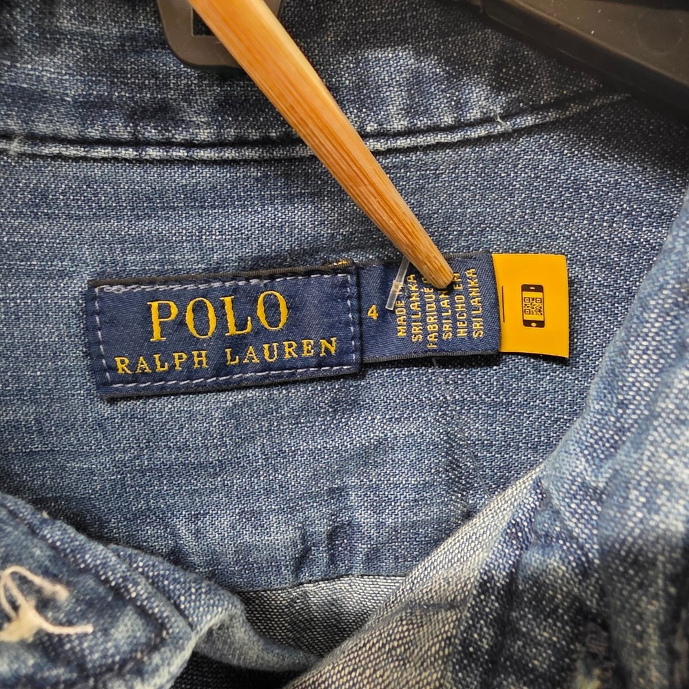 Polo Ralph Lauren Denim Shirt Dress Blue Belted Long Sleeve Midi Size 4 - Picture 4 of 14